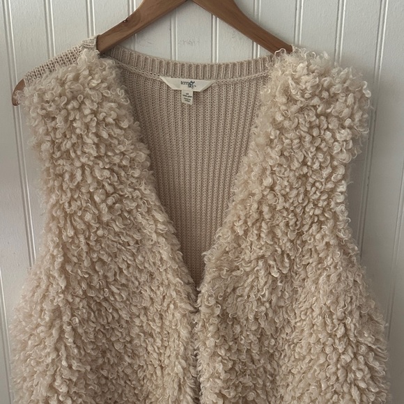 Terra & Sky Cream Faux Fur Sleeveless Open Front Vest sz 1X - Picture 6 of 9